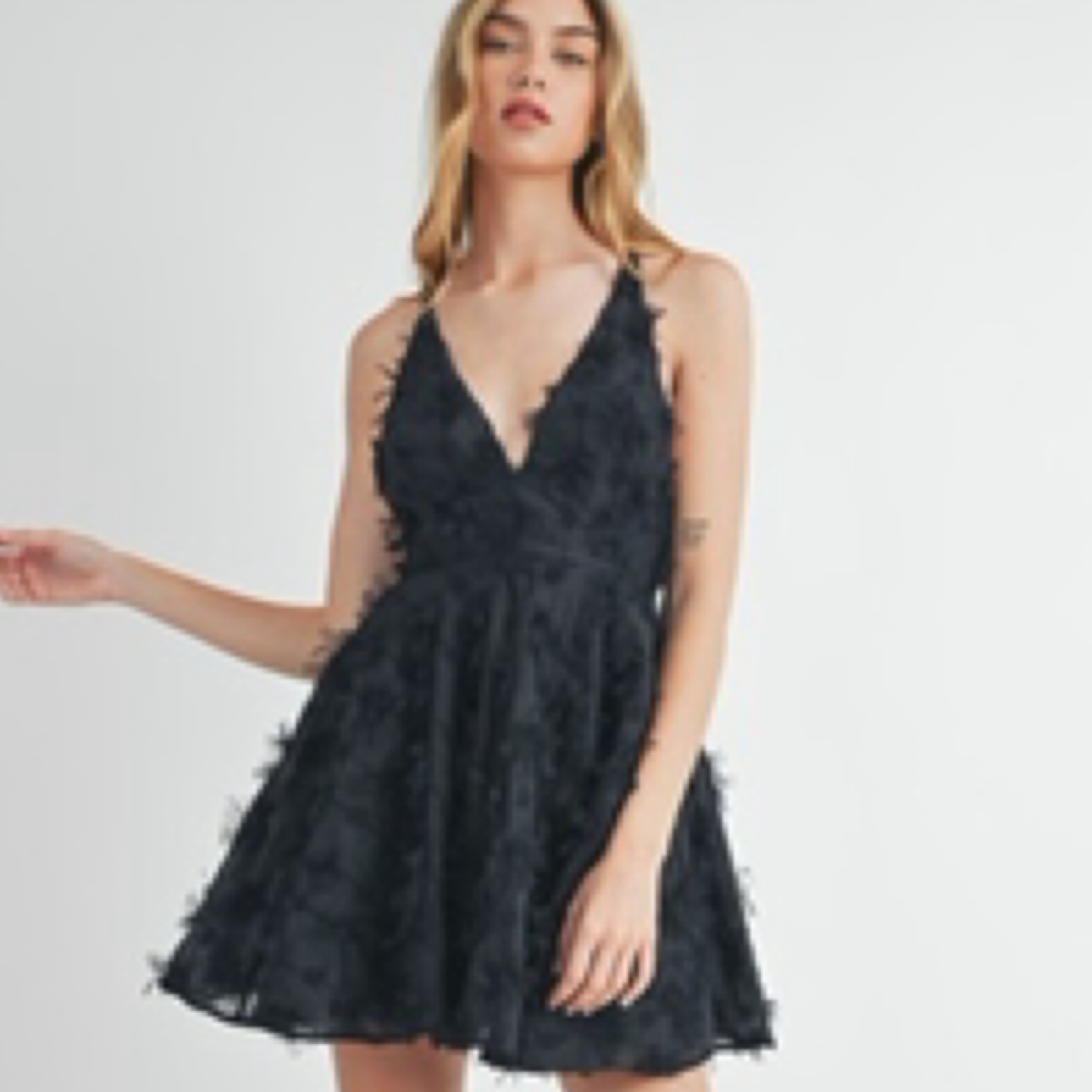 Mable Dress 3d Floral textured Black