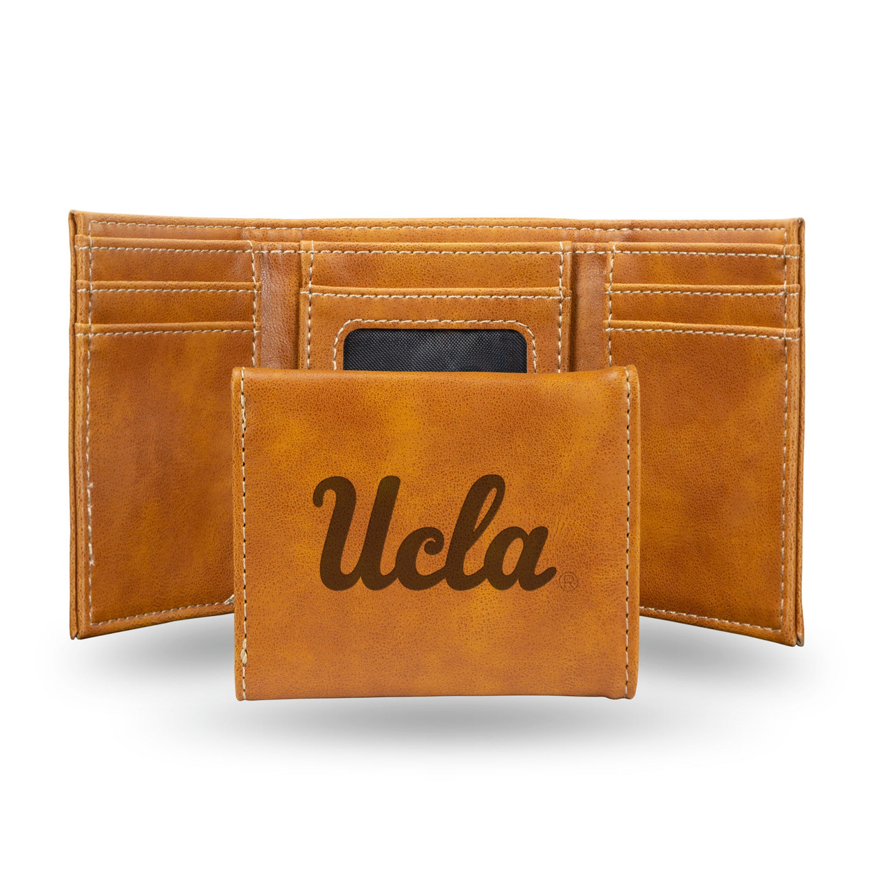 UCLA Bruins Laser Engraved Trifold Leather Wallet