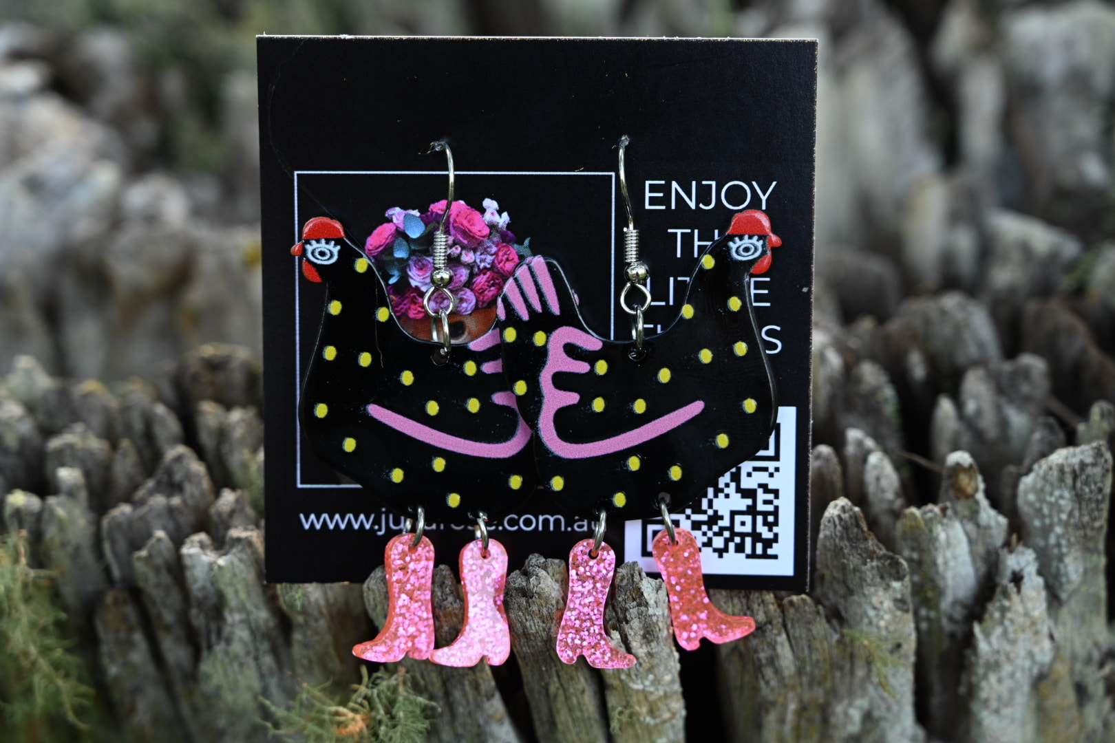 Chickens in boots - Earrings