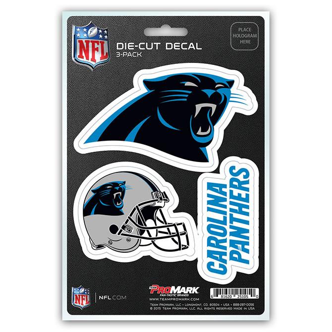 Carolina Panthers Die Cut Team Decals 3pk