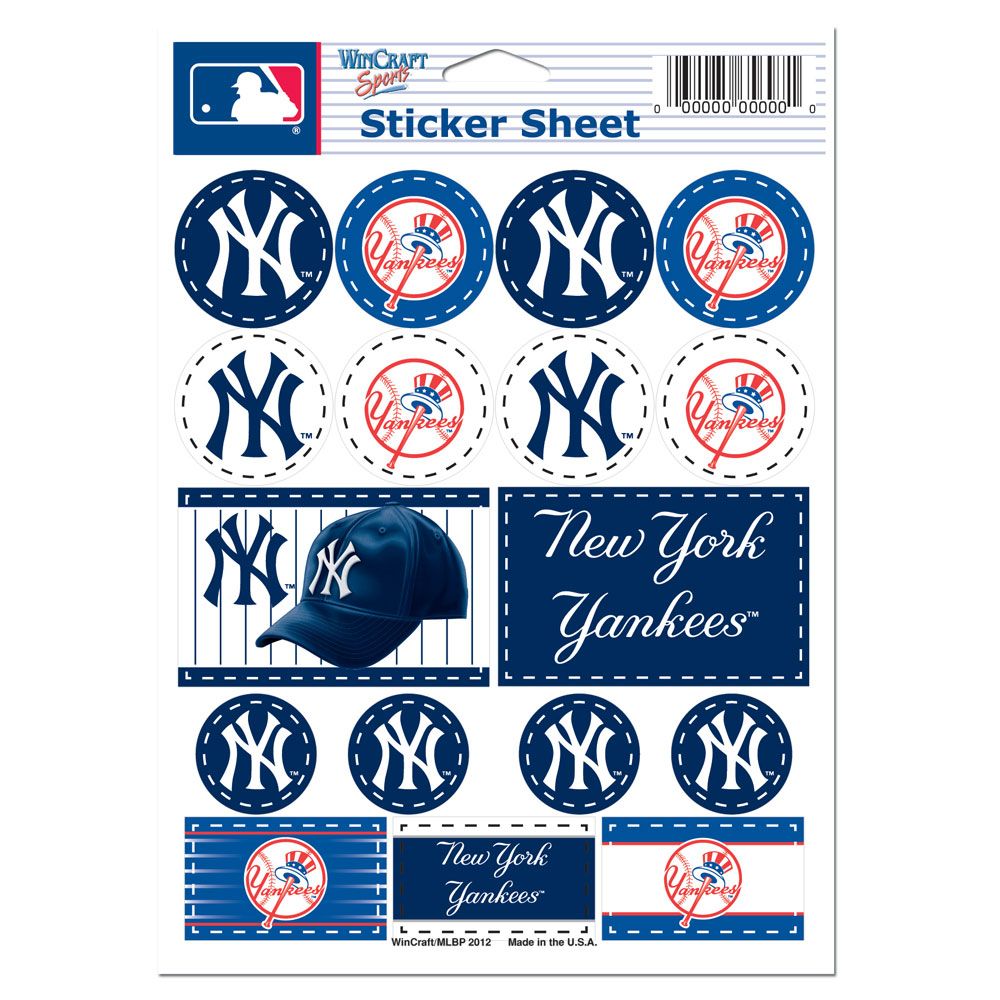 New York Yankees Vinyl Decal Sheet 5x7"