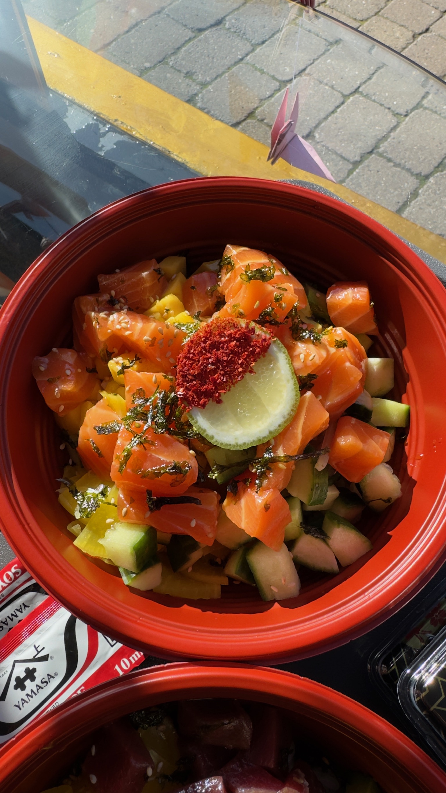Salmon - Authentic rice bowls. Choose between shoyu base, c