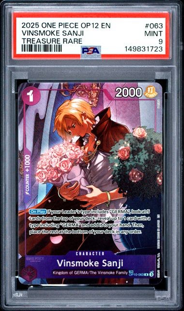 VINSMOKE SANJI TREASURE RARE 2025 ONE PIECE OP12-LEGACY OF THE MASTER #063
