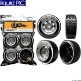 Firebrand RC • Pro-Mag 15-D2T (Drift 2-Piece) On-Road Drift Wheels and D2T, 2-Piece Drift Treads, Silver