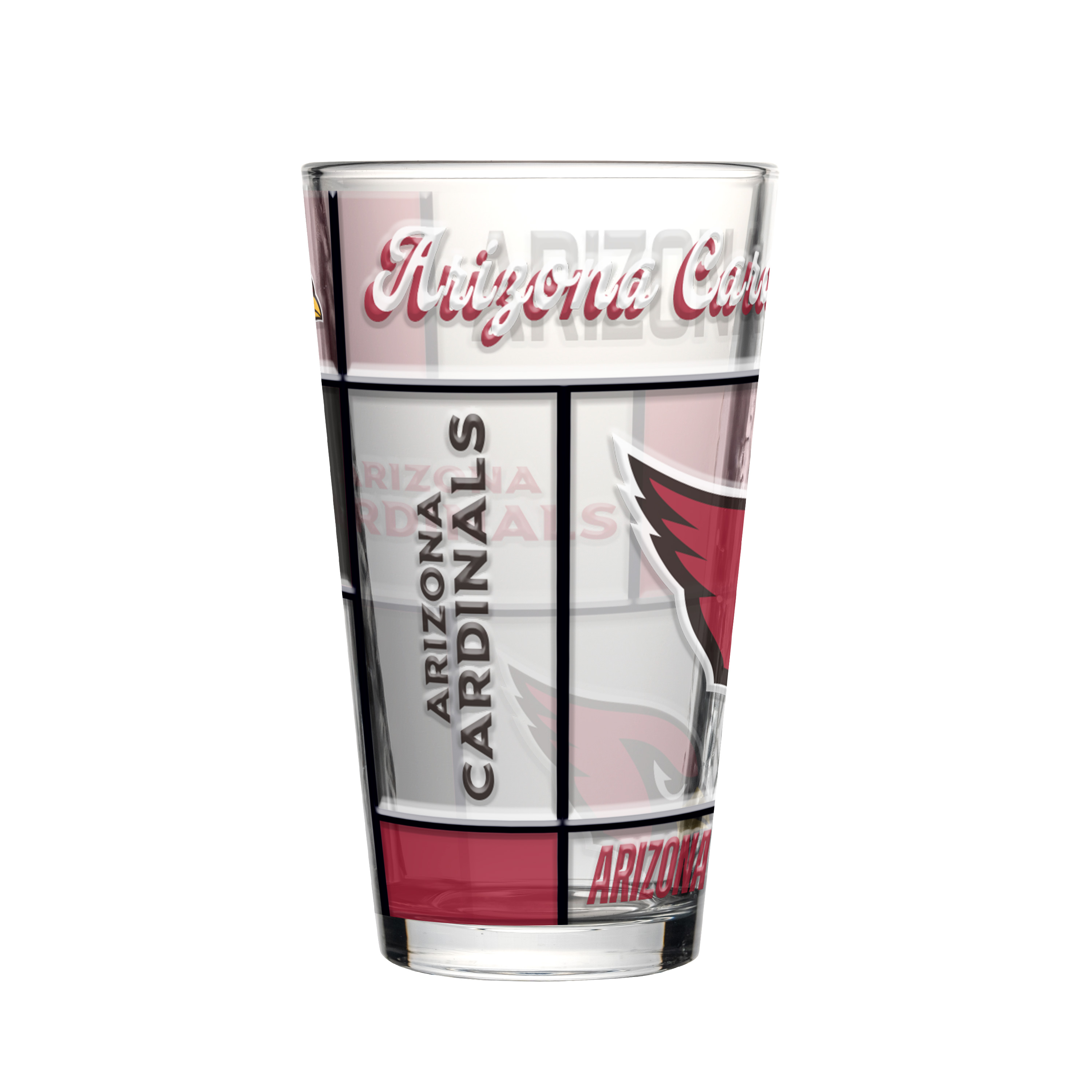 Arizona Cardinals Boxed Quilted Stained Pint Glass 16oz