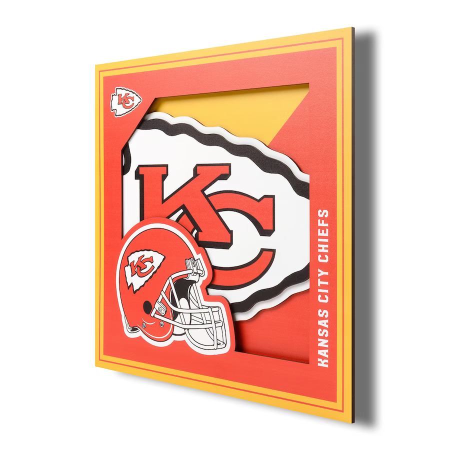 Kansas City Chiefs 3D Wall Art 12x12"