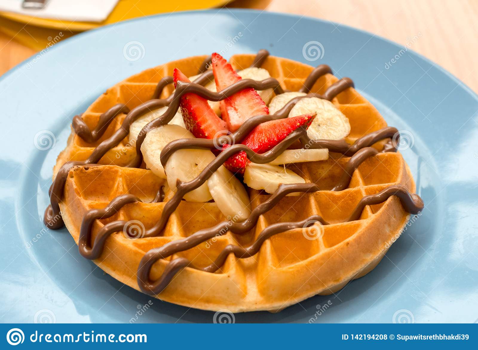 Fresh Strawberry Banana Nutella Waffle