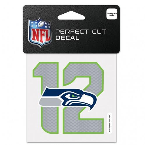 Seattle Seahawks 4x4 Perfect Cut Decal 12th Man