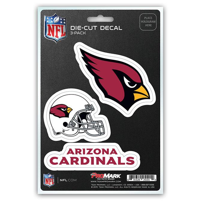Arizona Cardinals Die Cut Team Decals 3pk