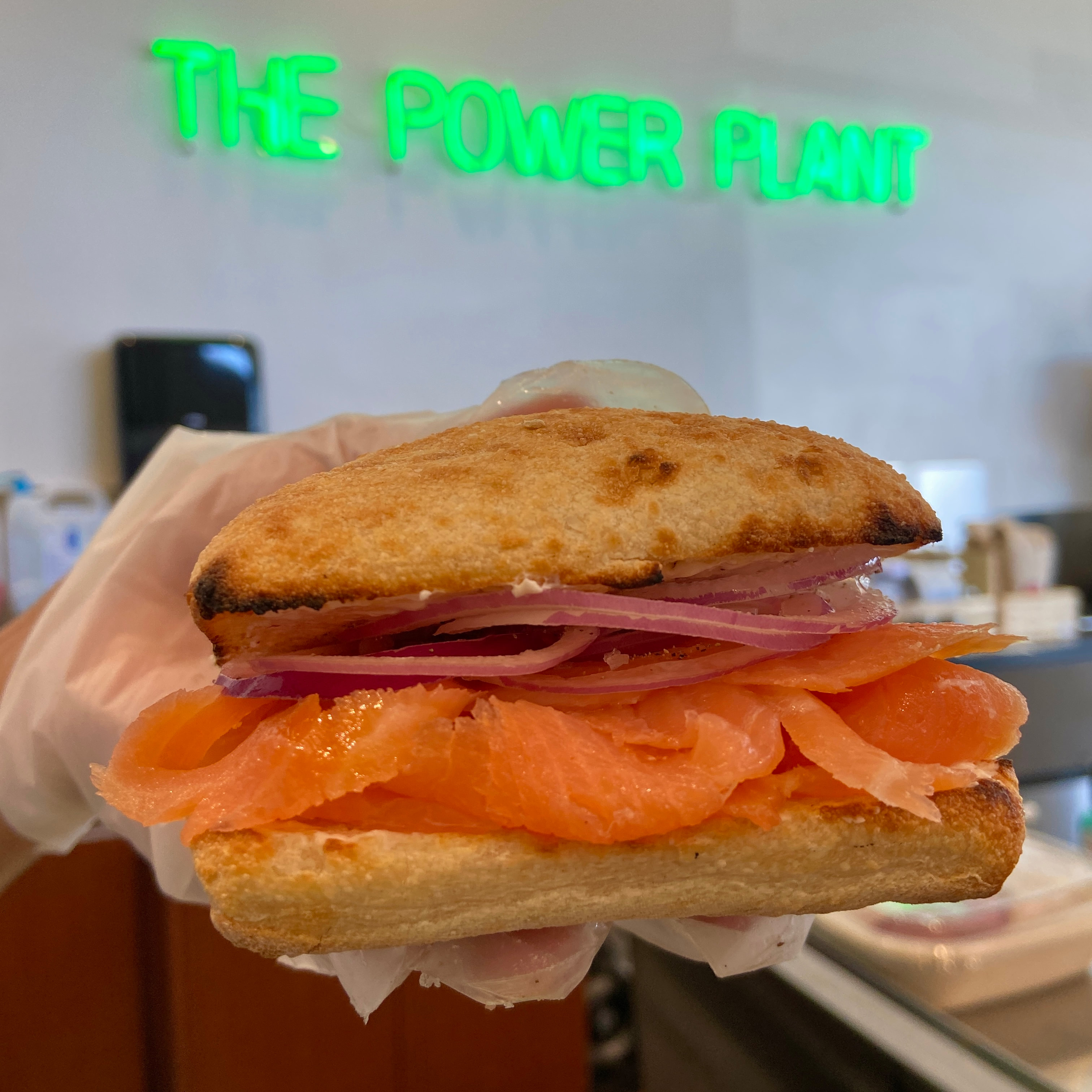 Ciabatta lox sandwich