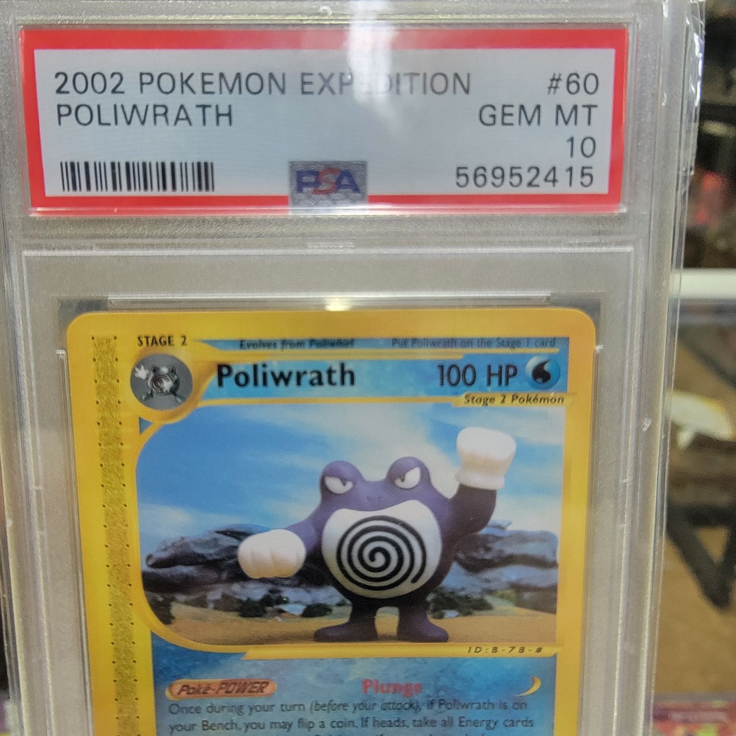 Psa 10 Poliwrath Expedition Non Holo Graded Card