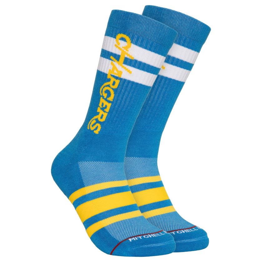 Los Angeles Chargers Retro Mitchell and Ness Lateral Socks