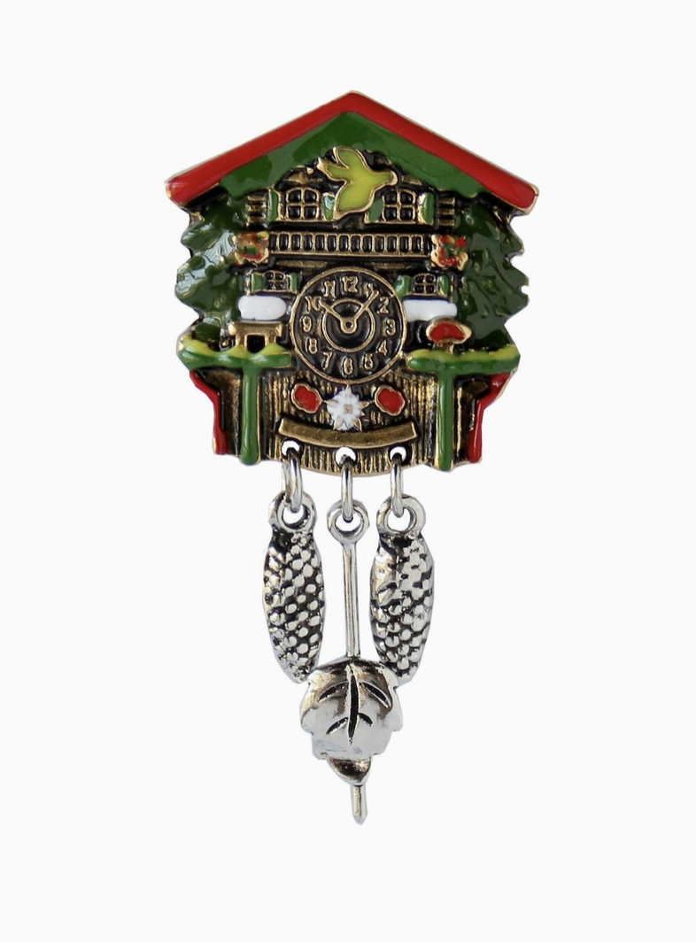 Bavarian German Cuckoo Clock Metal Hat Pin