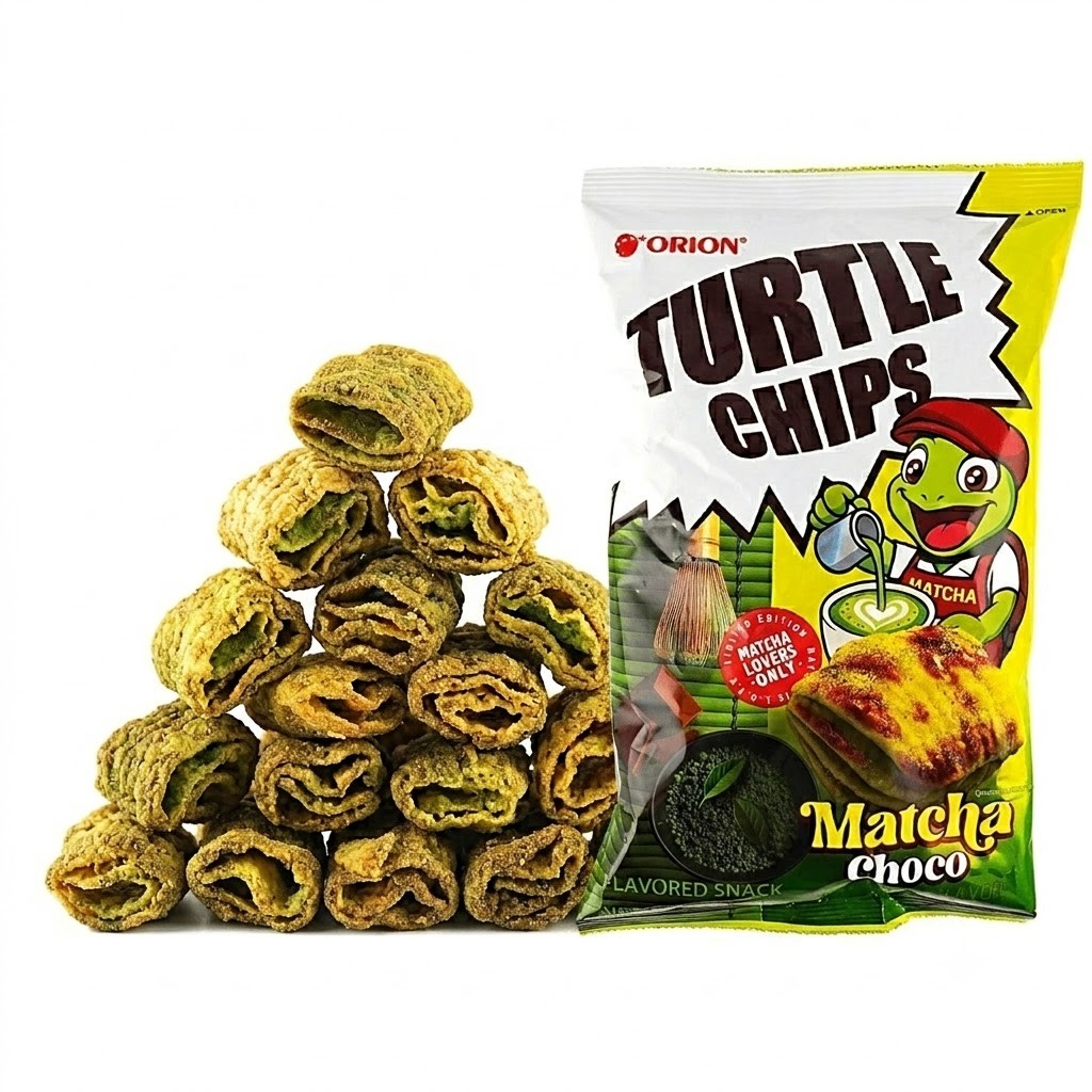 Turtle Chips Korea Matcha Choco 5.64 oz 6 Huge Bags