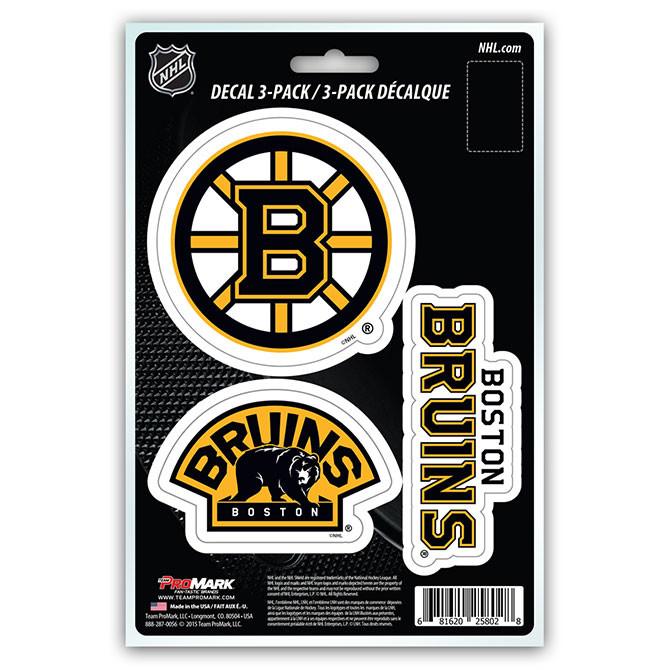 Boston Bruins Die Cut Team Decals 3pk