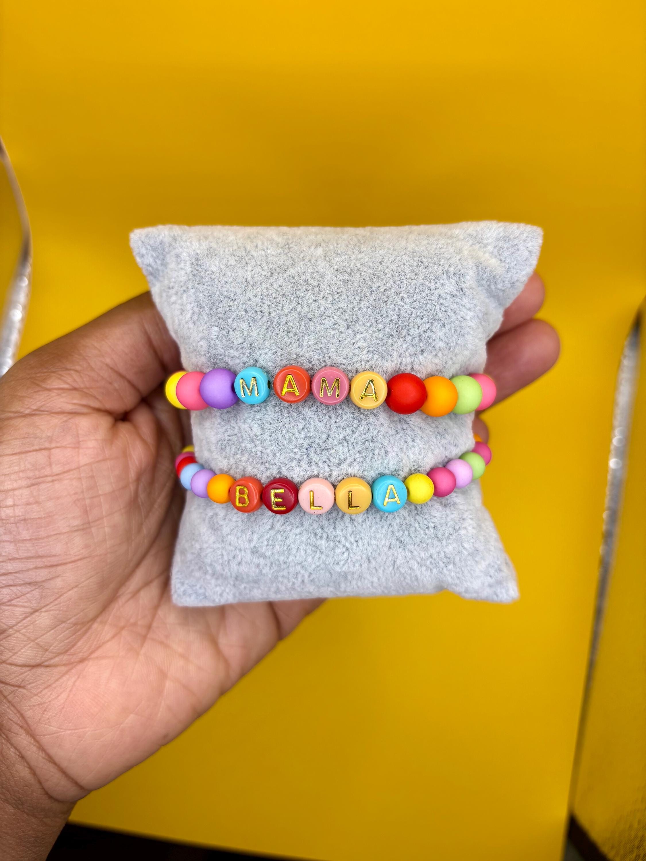 Personalized Mama & Mini Beaded Bracelet – Colorful Friendship Jewelry, Mum bracelet, Mother’s Day view 2