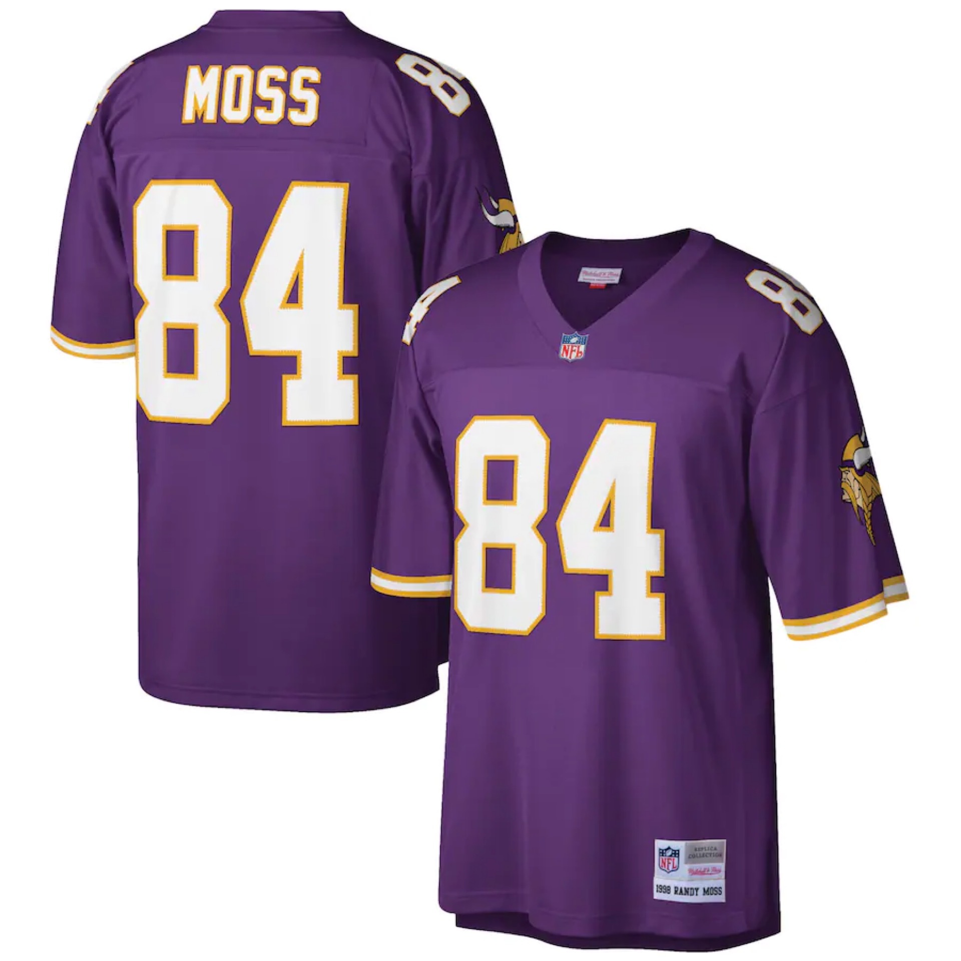 Minnesota Vikings 1998 Randy Moss #84 Mitchell and Ness Home Jersey