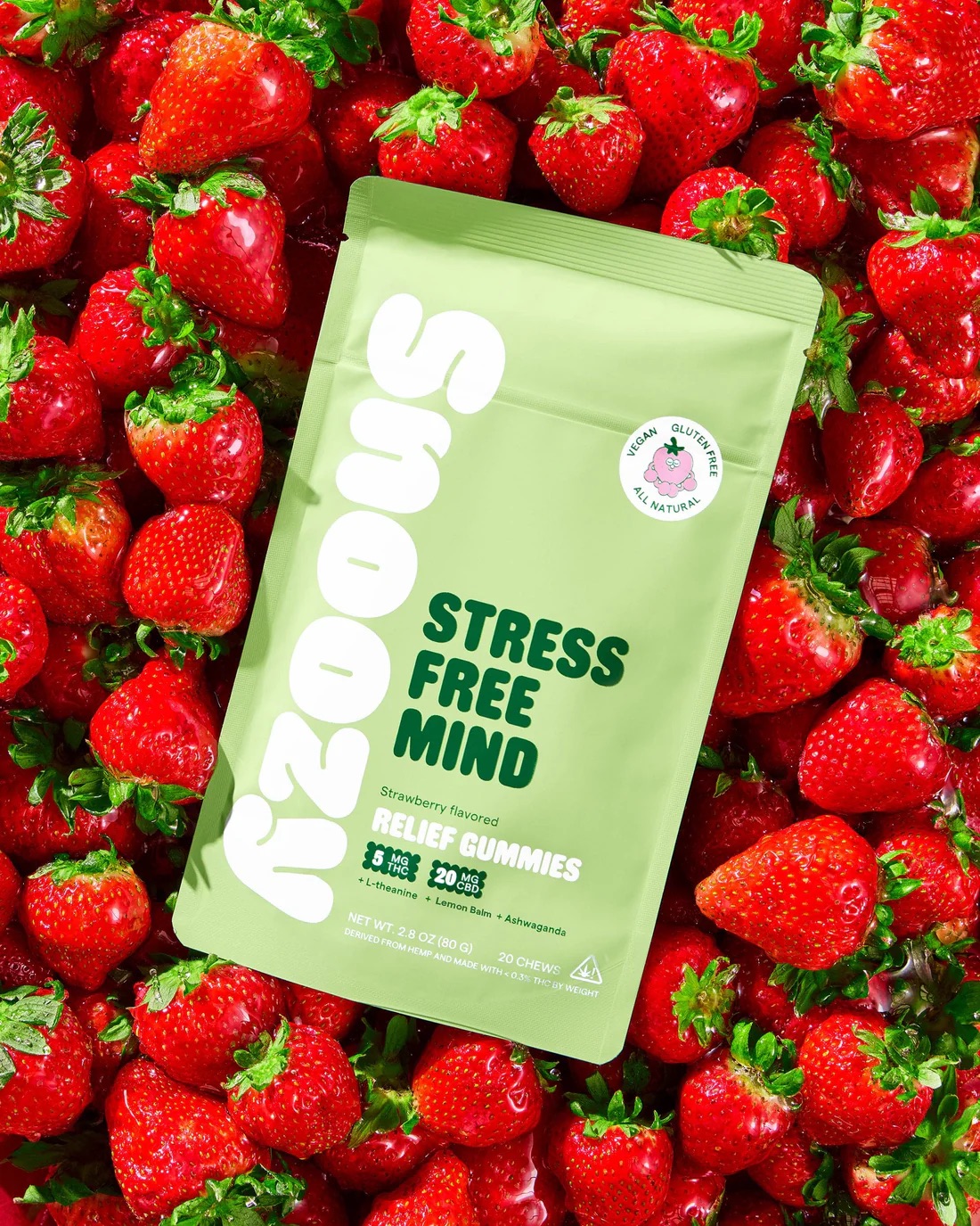 Snoozy Stress Free Mind Gummies 1:4 THC/CBD 5mg - Relief Gummies 2ct