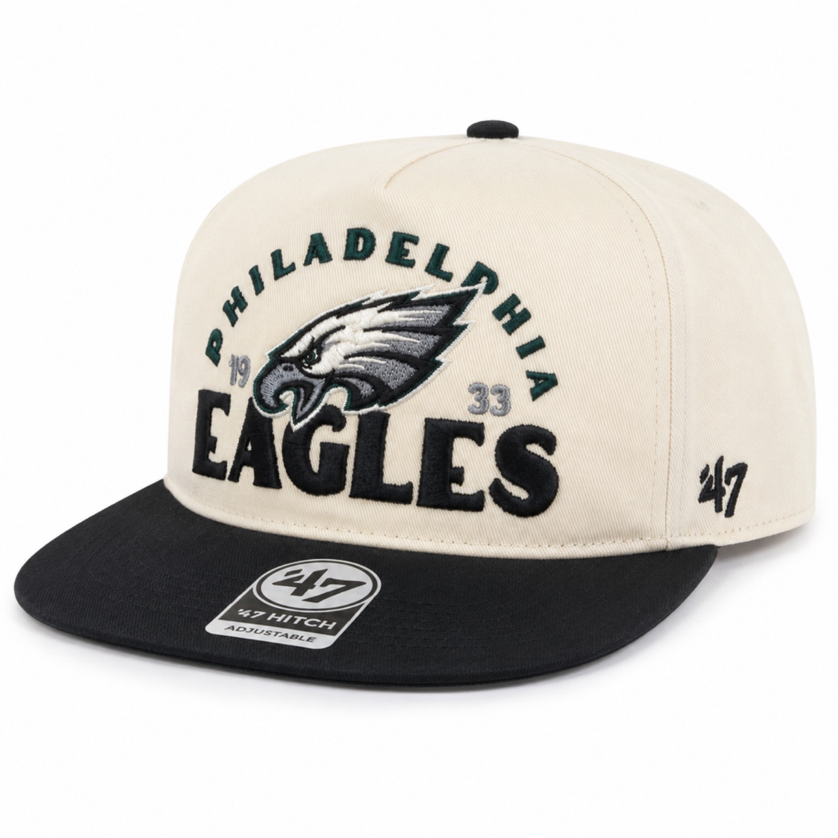 Philadelphia Eagles Natural '47Brand Arcitext Hitch Snapback Hat