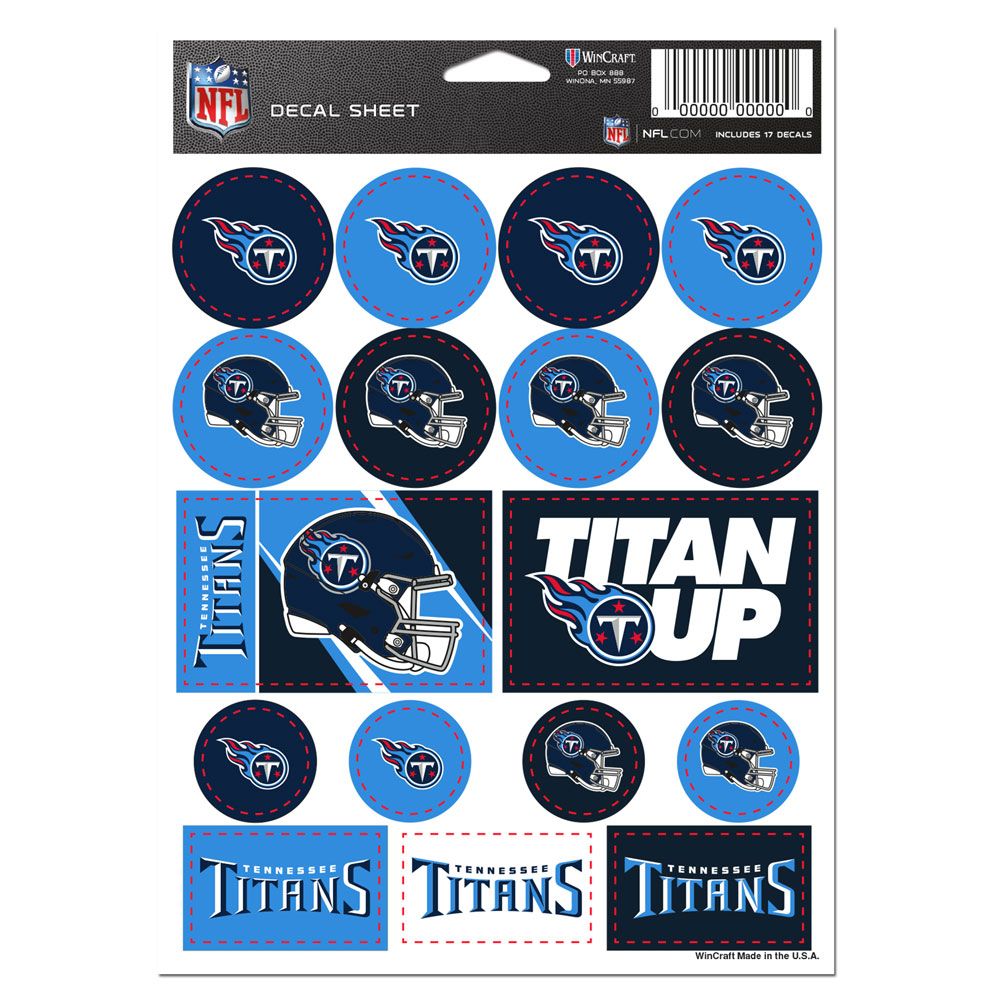 Tennessee Titans Vinyl Decal Sheet 5x7"