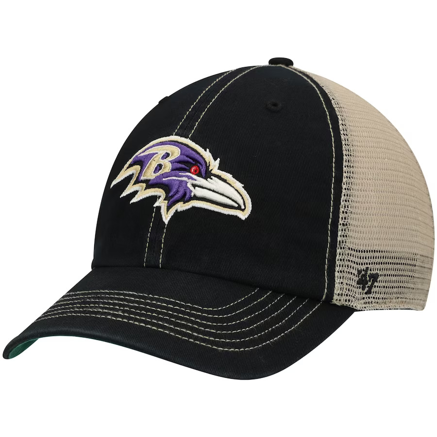 Baltimore Ravens Black Flagship '47Brand Trucker Snapback Hat