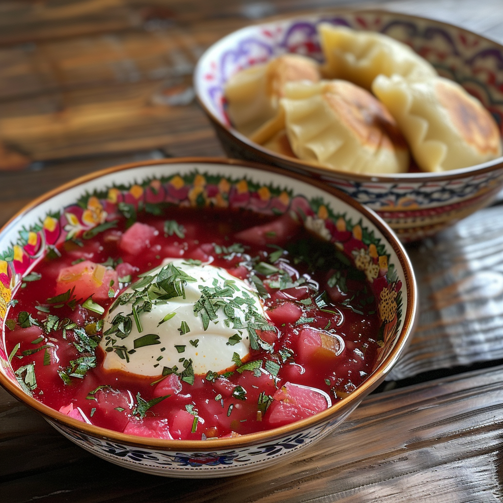 Delicious Combo "Borscht and 6 Delicious Homemade Pierogies"