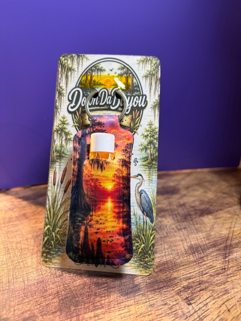 Bayou Sunset Lip Balm Holder Keychain β Louisiana Cajun Handmade Gift, view 2