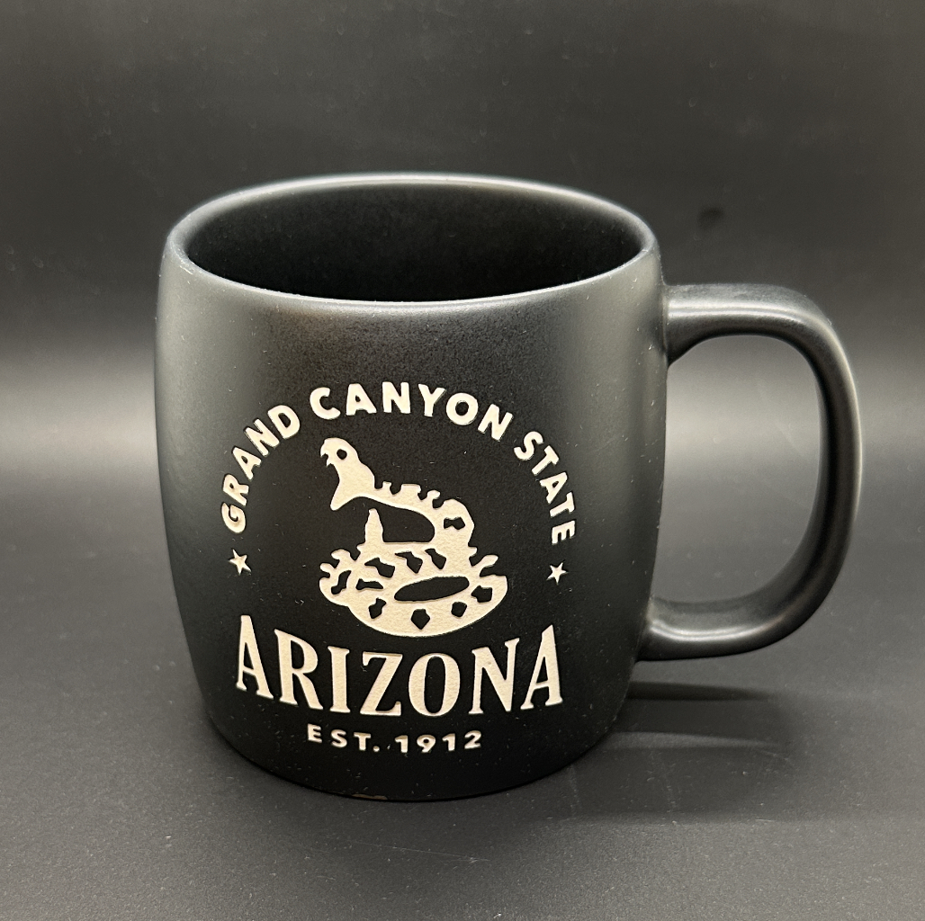 Arizona Etched Mug with Rattlesnake
