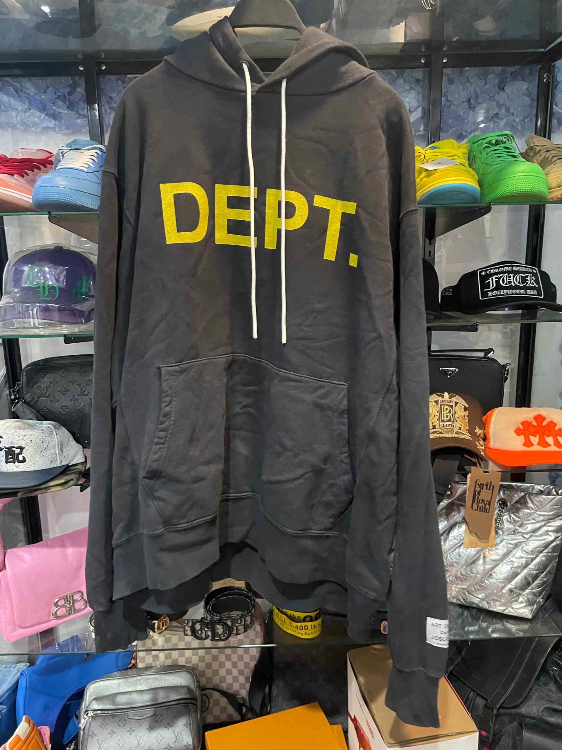 GALLERY DEPT.  logo-print cotton-blend jersey hoodie ( NEW )