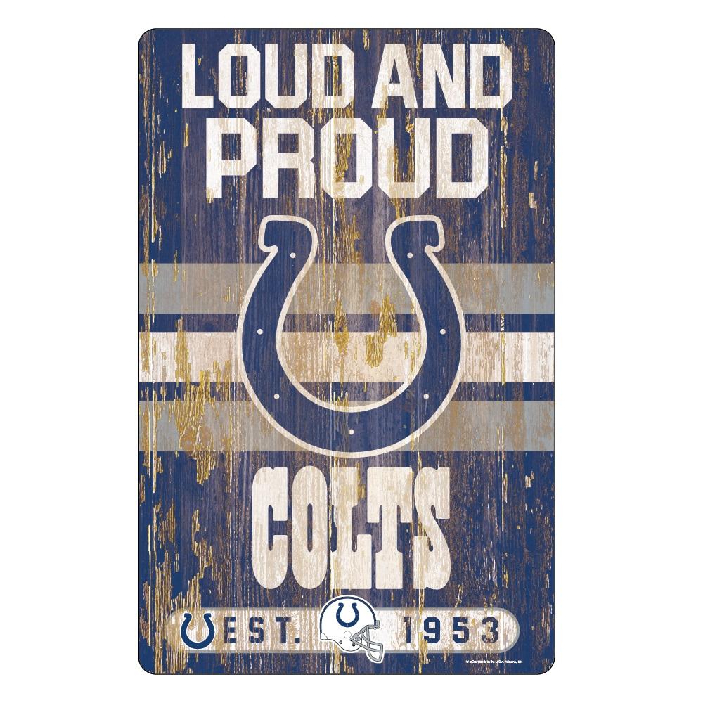 Indianapolis Colts Wood Slogan Sign 11x17"