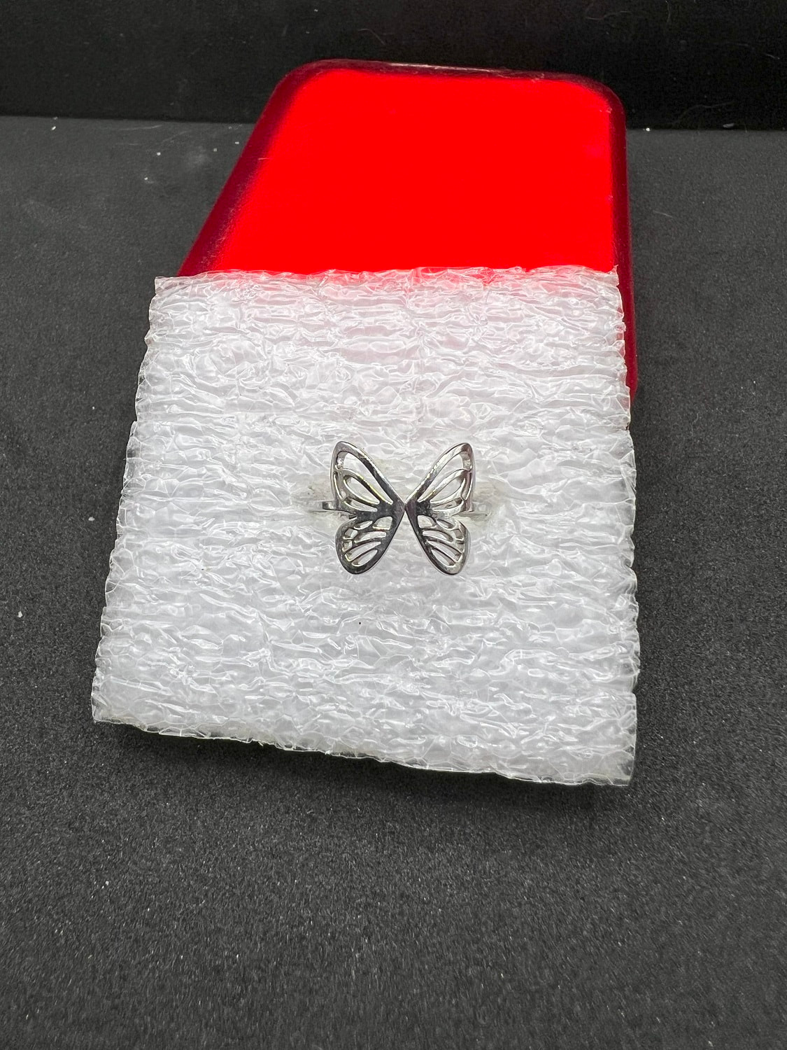 Butterfly Silver Ring - size 6