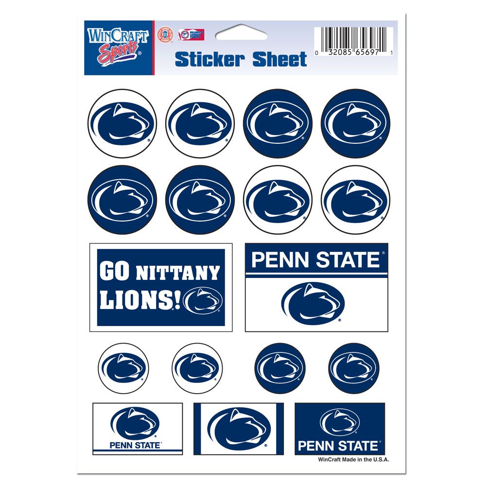 Penn State Nittany Lions Vinyl Decal Sheet 5x7"