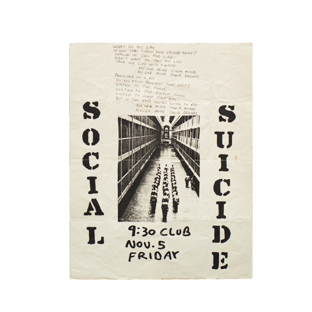 Social Suicide -- 9:30 Club [Handbill]