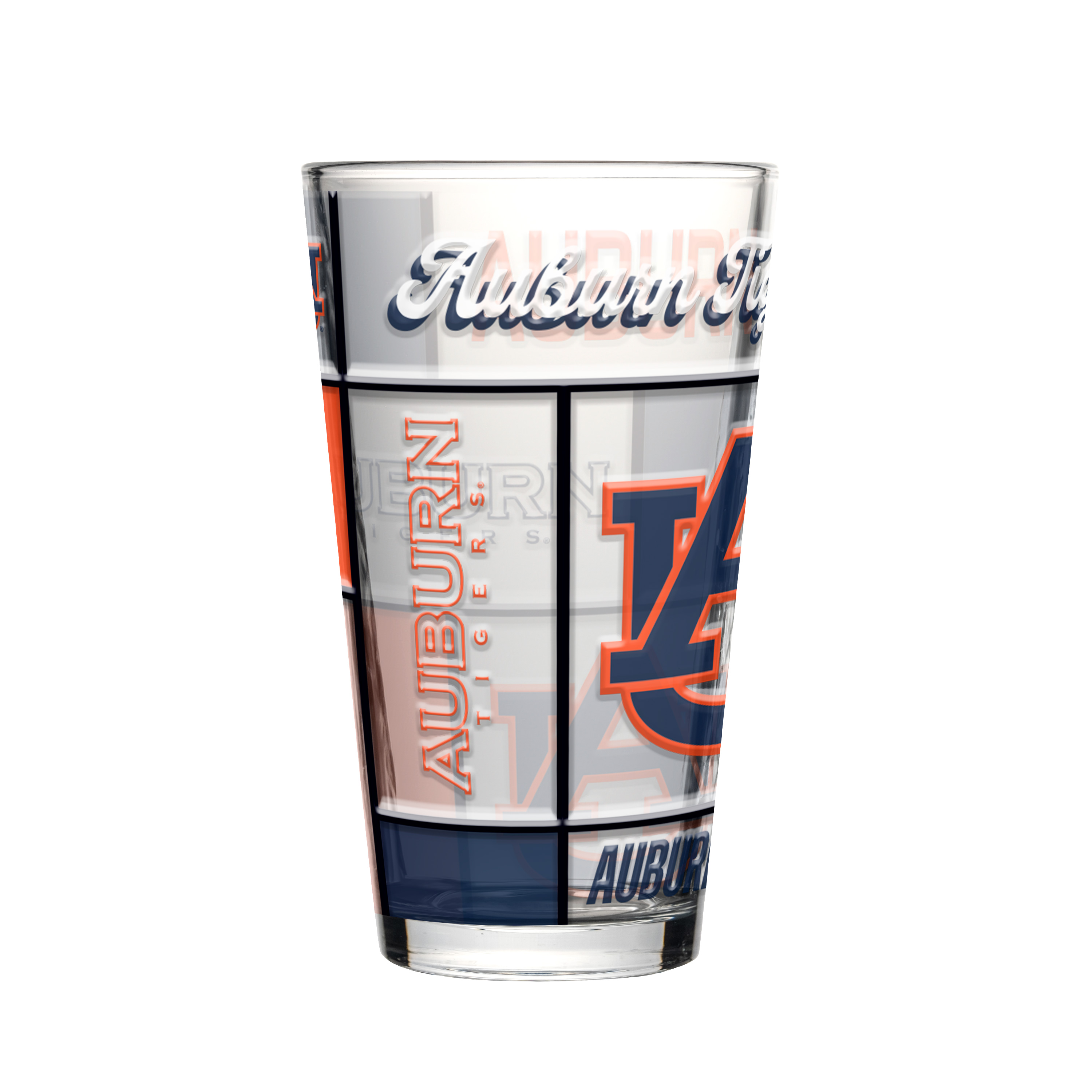 Auburn Tigers Boxed Quilted Stained Pint Glass 16oz