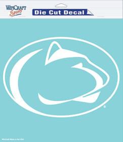 Penn State Nittany Lions White Perfect Cut Decal 8x8"