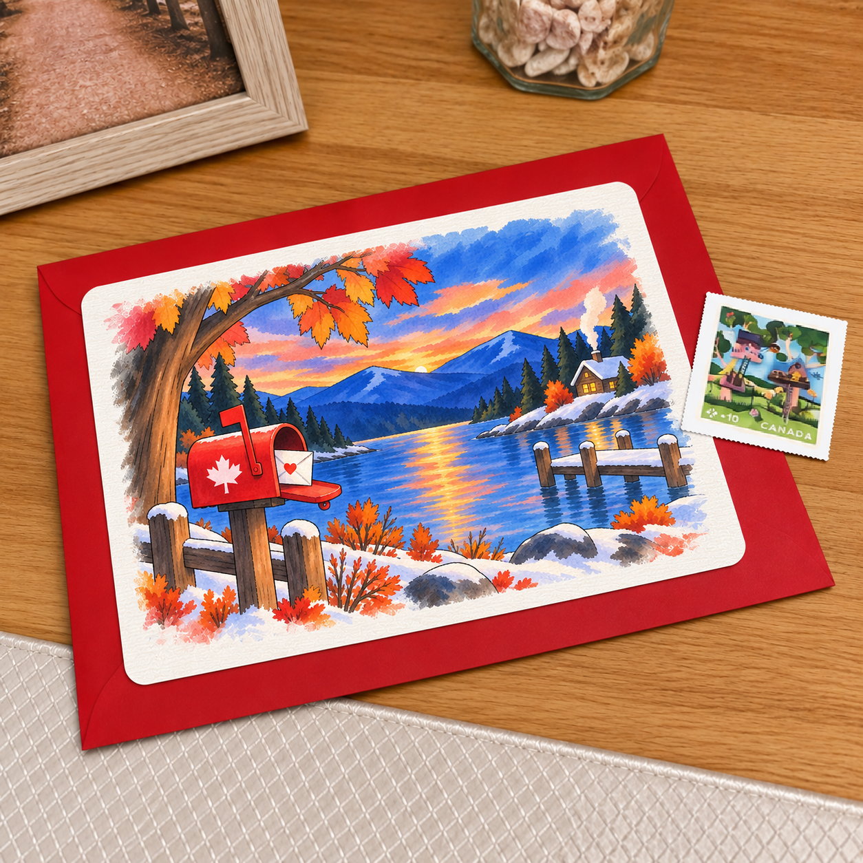 Postcard 4x6 - Somewhere in November (+Stamp)