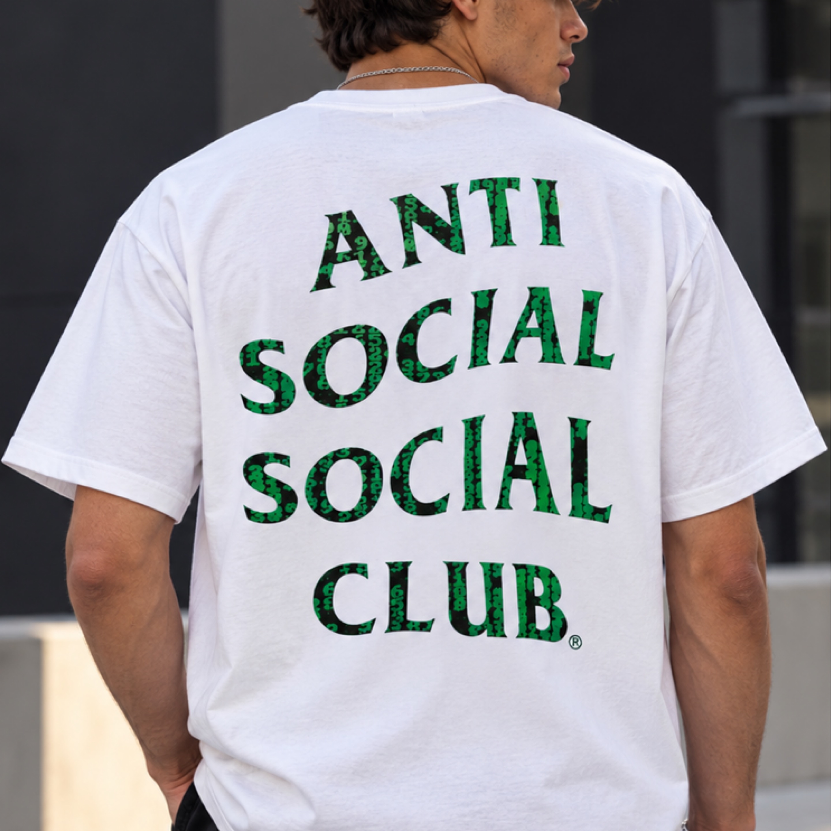Anti Social Club (Glitch White/Green) 