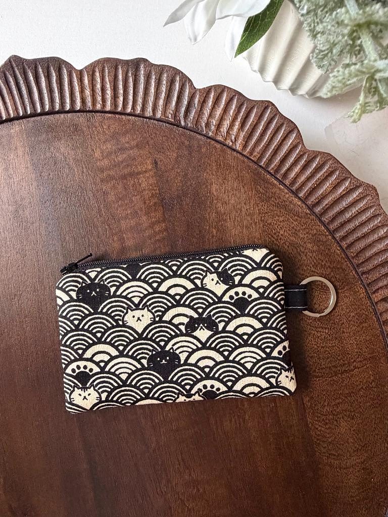 Keychain Pouch – Fuku Cats in Waves, photo 3 of 7