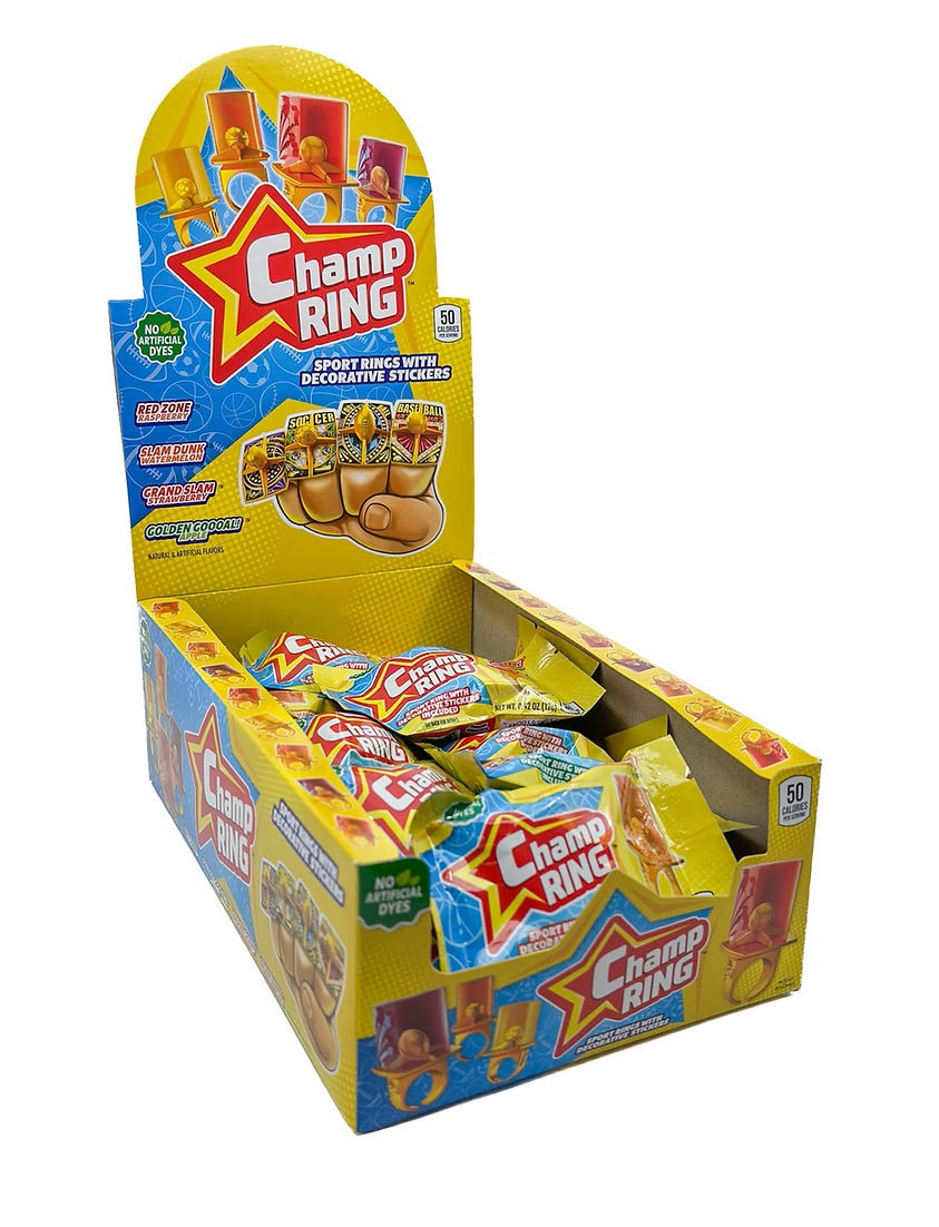 Flix Candy Champ Sports Lollipop Rings 24 ct Tray