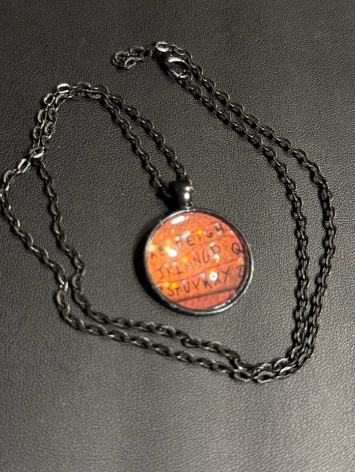 Stranger Things Alphabet Wall Charm Glass Necklace