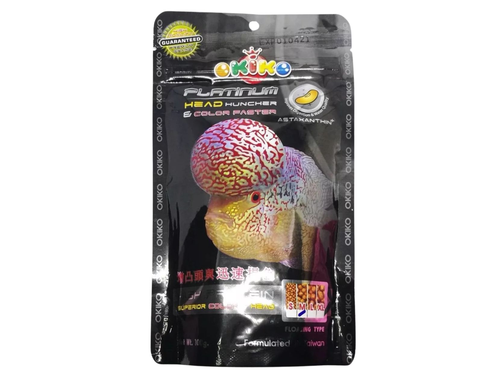 Okiko Cichlid Flowerhorn Fish Food Platinum Pellets 100g