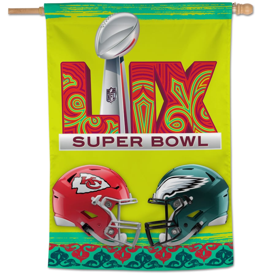 Philadelphia Eagles Vs Kansas City Chiefs Super Bowl LIX Vertical House Flag 28x40"