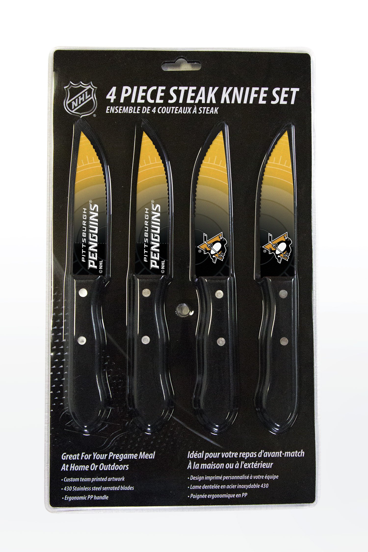 Pittsburgh Penguins Steak Knife 4 Pack Set