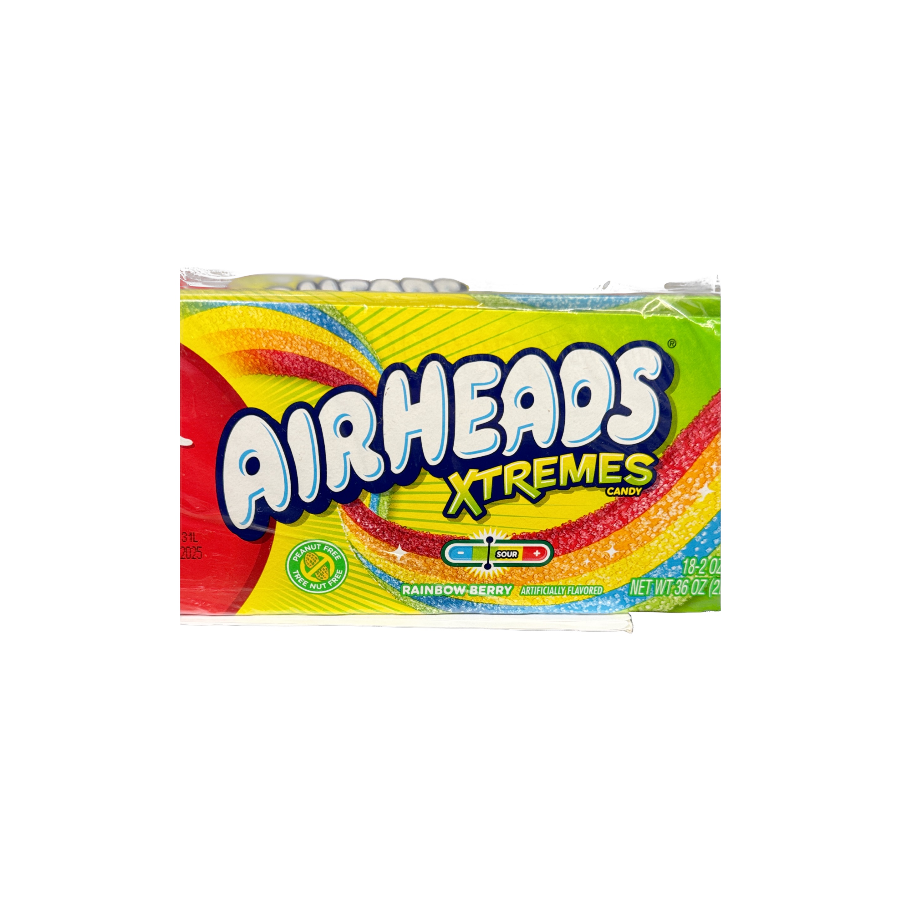 Airheads Xtreme Rainbow Sour Belts 2oz 18ct/bx