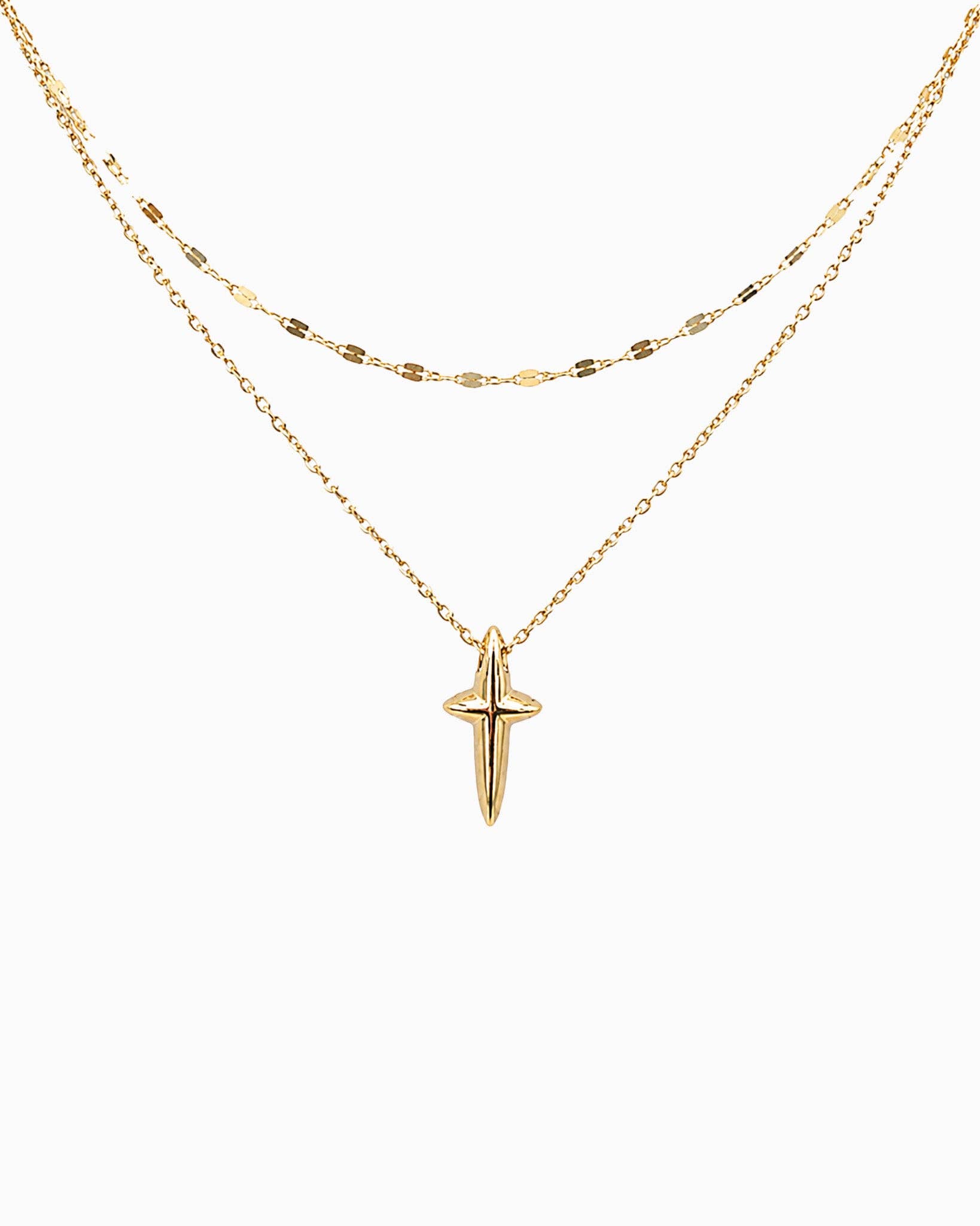 Layered Cross Pendant Necklace