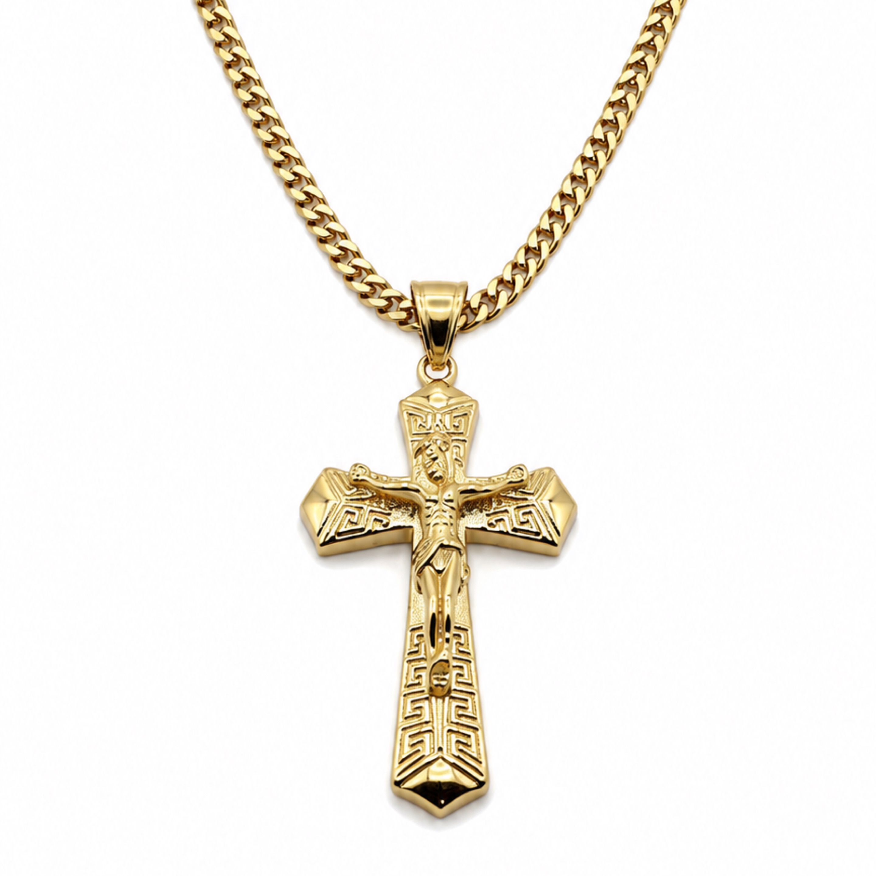 30” Gold Chain / Cross Set 