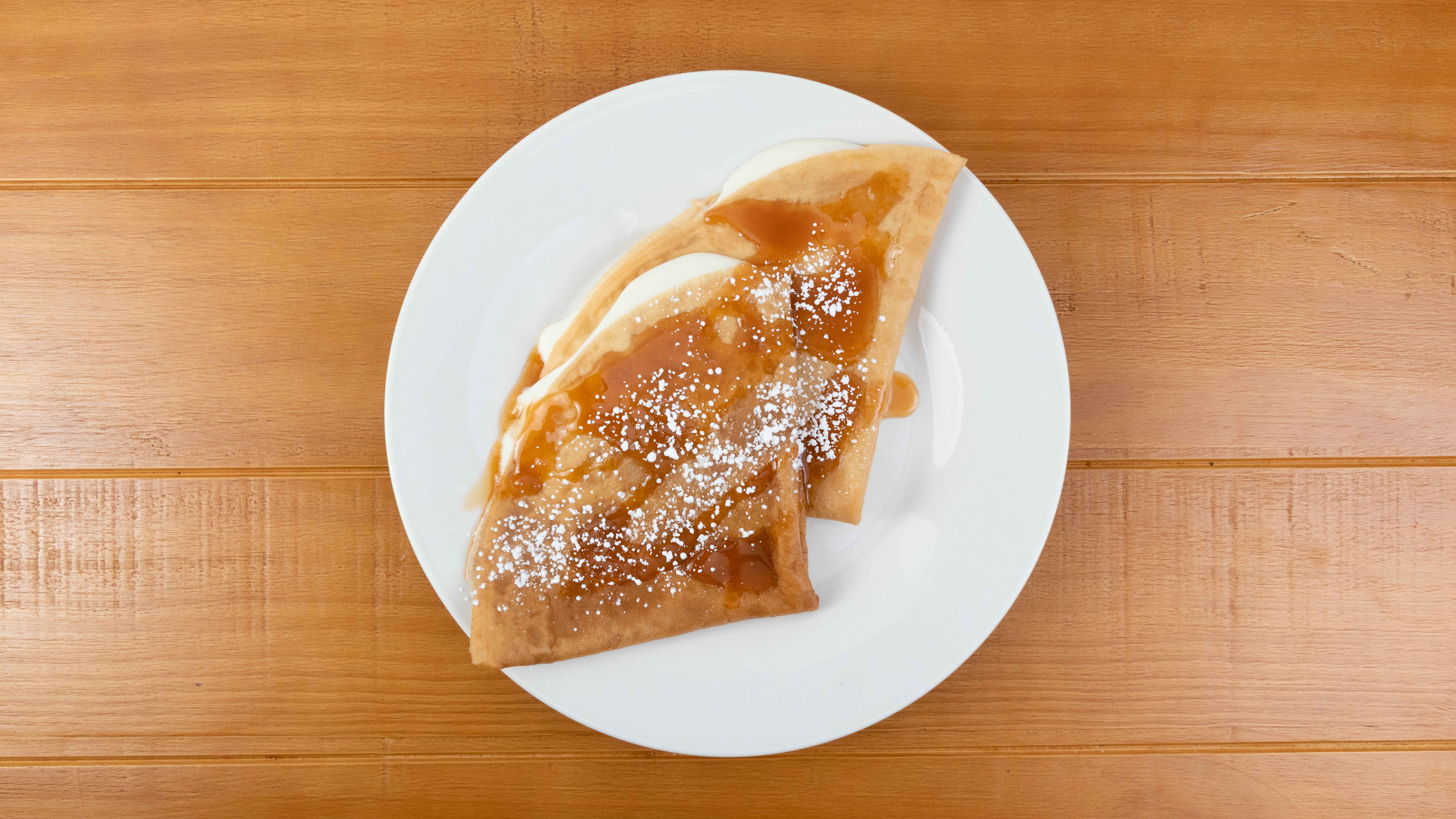 Salted Caramel Cream Cheese Crepe