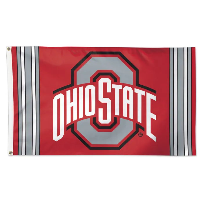 Ohio State Buckeyes Deluxe Vertical Stripes Flag 3x5'
