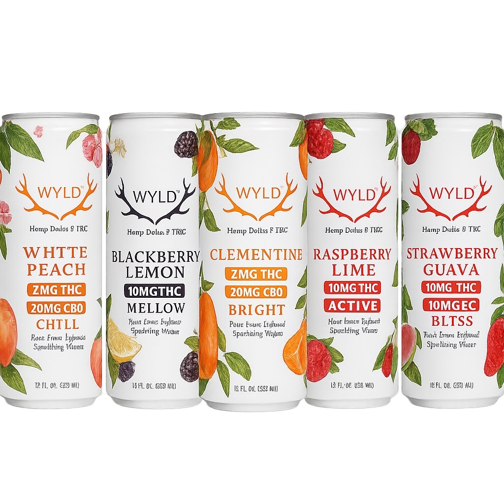Wyld with THC Drinks - White Peach 2mg