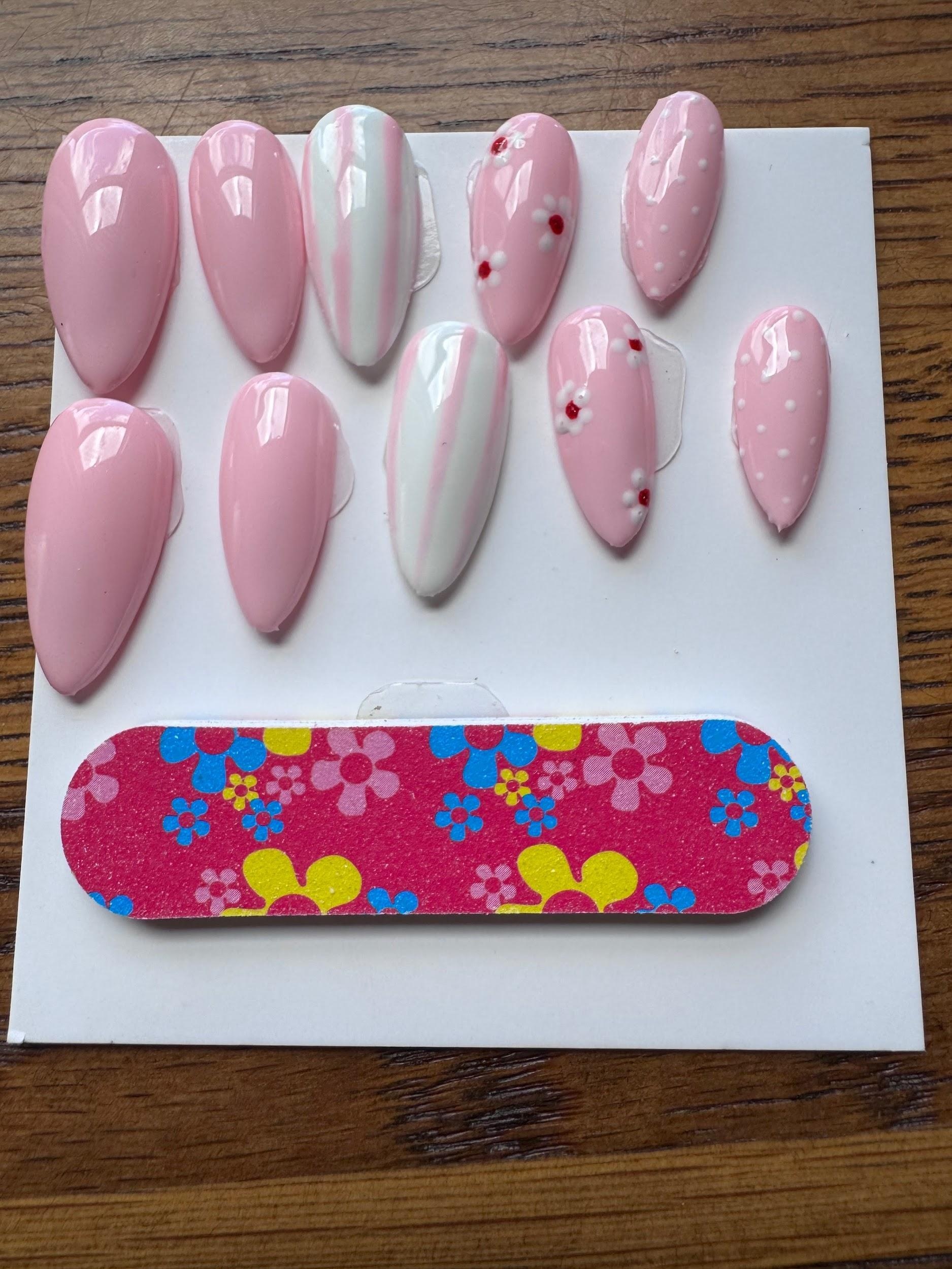 Flowers N Fun hand-painted nail set